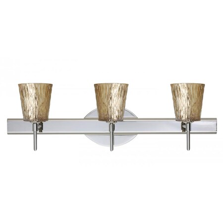 Besa Lighting Besa Wall Nico 4 Chrome Stone Gold Foil 3x5W LED 3SW-5125GF-LED-CR